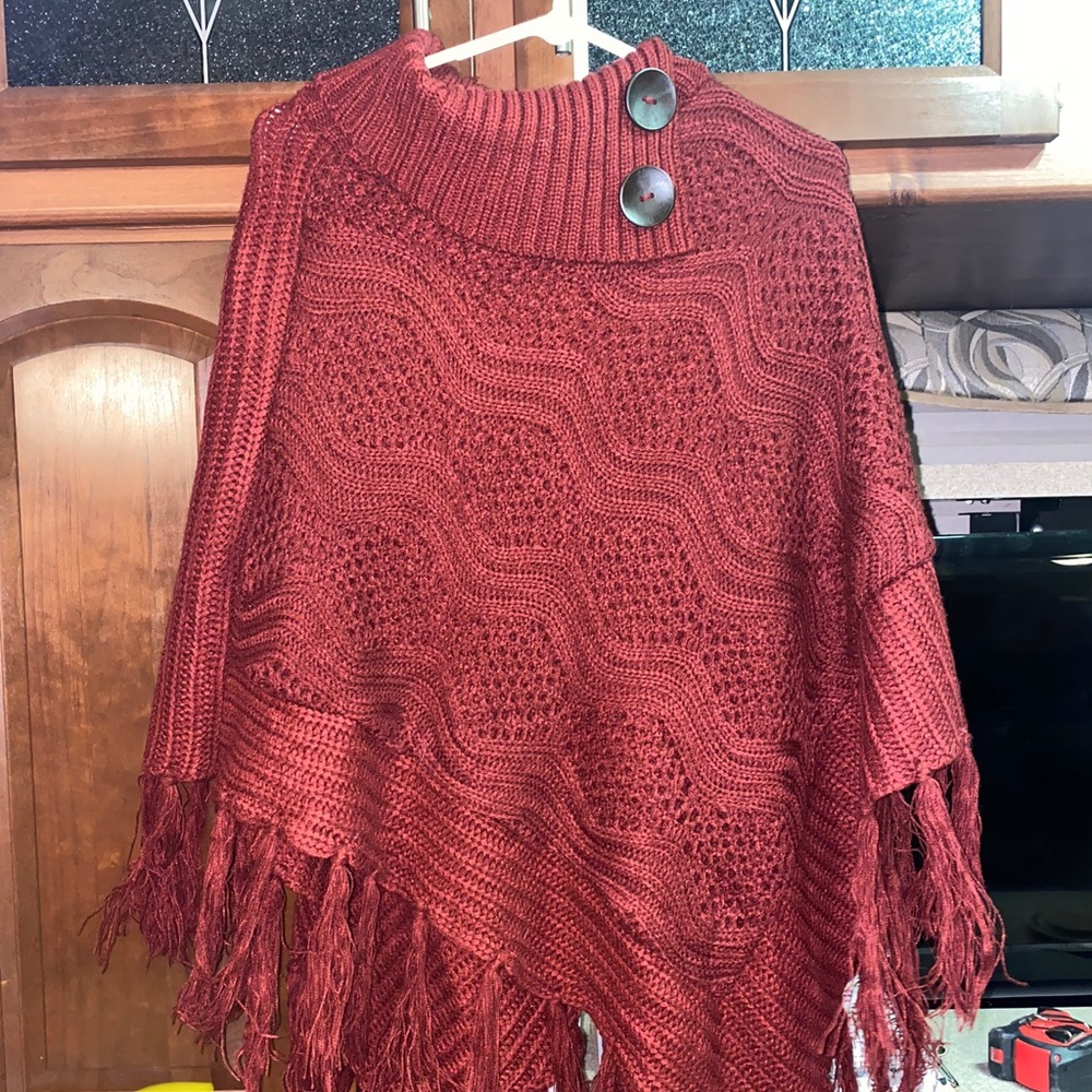 Red pullover sweater!